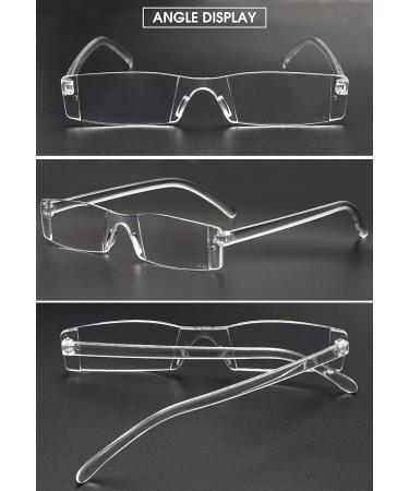 Vevesmundo Men's Frameless Reading Glasses - 5 Pieces of Plastic Visual Aid +1.5 +2.0 +2.5 +3.5 +4.0 - Lightweight Transparent Reading Aid - Buy Online on GoSupps.com