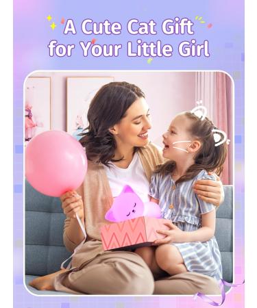 Buy Kawaii Night Light for Kids - 16 Colors Dimmable USB Rechargeable Baby Room Cat Decoration - Buy Online on GoSupps.com