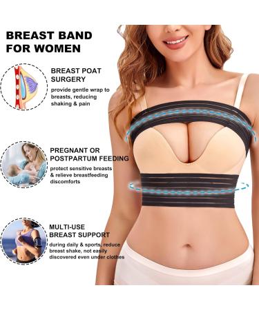 SCARBORO Breast Bands for Women | Post Surgery Implant Stabilizer & Compression Support | Medical Chest Band for Large Breasts | Exercise Ready - Medium-Large Black - Buy Online on GoSupps.com
