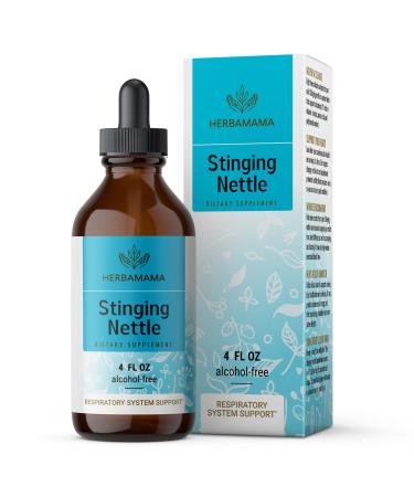 HERBAMAMA Stinging Nettle Liquid Extract - Urtica Dioica Root Diet Supplement - Natural Non-GMO Homeopathic Support - Promotes Cleansing, Pain Relief & Normal Blood Pressure Levels - 4 fl. Oz Bottle 4 Fl Oz (Pack of 1)