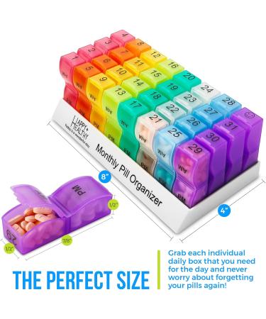 MEDca Tablet Organizer - 32 Compartment Pill Dispenser for Twice Daily Medication | International Shipping Available - Buy Online on GoSupps.com