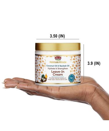 African Pride Moisture Miracle Coconut Oil & Baobab Leave-In Hair Cream - 3 Pack, 15 oz Each | Hydrates, Strengthens, Repairs Natural Coils & Curls - Buy Online on GoSupps.com