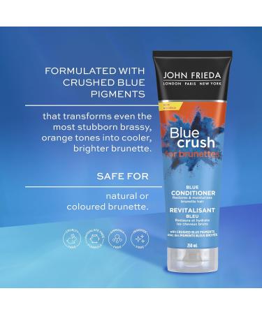 John Frieda Blue Crush for brunettes Blue Shampoo & Conditioner Set for Brassy Hair |Phthalate Free Ammonia Free (Pack of 2) - Buy Online on GoSupps.com