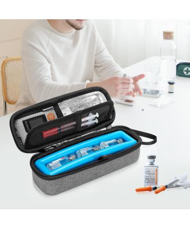 Damero Insulin Cooling Bag - Portable Travel Pocket for Diabetics | Insulin Pen & Medication Cooler in Gray - Buy Online on GoSupps.com