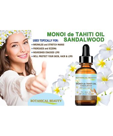 Botanical Beauty MONOI de TAHITI OIL SANDALWOOD 100% Pure. 2 Fl.oz - 60 ml. For Skin Face Hair and Nail Care. - Buy Online on GoSupps.com