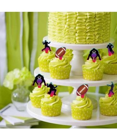 BULKITEM 42 Pieces Football Cupcake Toppers Football Theme Birthday Sports Game Day SUPER BOWL Sunday Party Decoration Supplies Cake Decors - Buy Online on GoSupps.com