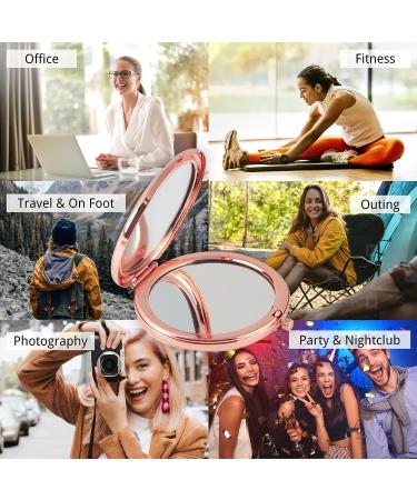 idooss Rose Gold Compact Mirror - Unique Birthday Gift for Mom, Friends, Coworkers - Gold Portable Mirror - Buy Online on GoSupps.com