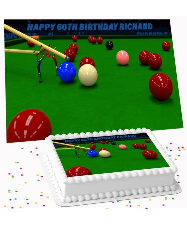SNOOKER PERSONALISED ICING EDIBLE COSTCO CAKE TOPPER R2-4137 - Buy Online on GoSupps.com