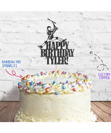 Cakeshop Cake Decoration Pack | Scooter Birthday Theme Premium Double Sided Glitter Card Cake Topper Sign & 25g Party Pack of Cake Sugar Sprinkles | Custom Name Cake Decorations (Black) Prime Glitter Card: Black - Buy Online on GoSupps.com