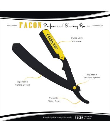 100 BLADES + Facn Professional Premium Straight Edge Barber Razor Salon Quality Shavette - Buy Online on GoSupps.com