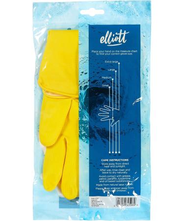 Elliott Latex Washing Up Gloves - Large Size with Long Cuff and Breathable Lining - Buy Online on GoSupps.com