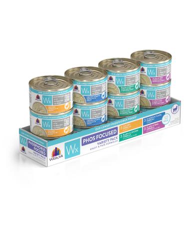 Weruva Wx Phos Focused Natural Pate & Gravy Variety Pack 3oz Can (Pack of 12)