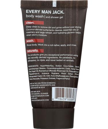 Every Man Jack Cedarwood Body Wash - Travel Size 1.5 Oz | Natural & Refreshing - Buy Online on GoSupps.com