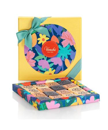 Venchi - Coffret Printemps Mini Blend Assortis 47 Gr 16 Carr s de Chocolat Noir 60% 75% et 90% Sans Gluten Collection Printemps Venchi Id e Cadeau
