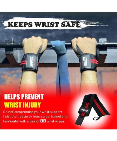 EFEI Premium Wrist Wraps - 18 Pair | Best Wrist Support for Weightlifting | Prevent Injuries for Deadlift, Powerlifting, Bench Press | Men & Women | Red - Buy Online on GoSupps.com