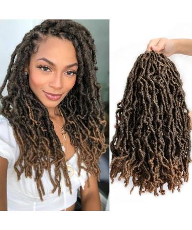 Dorsanee Faux Locs Crochet Hair 14inch New Soft Locs Crochet Hair for Black Women Pre-looped Crochet Braids Distressed Goddess Locs Braiding Hair Extensions (7packs, 1B/27) 14 Inch (Pack of 7) 1B/27#