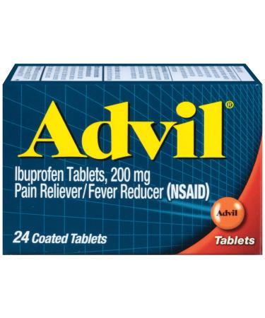 Advil Pain Reliever and Fever Reducer Pain Relief Medicine with Ibuprofen 200mg for Headache Backache Menstrual Pain and Joint Pain Relief - 24 Coated Tablets