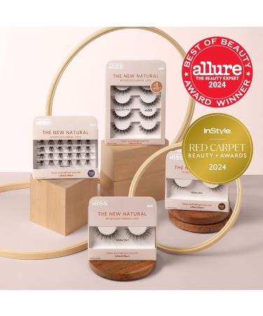 Buy KISS The New Natural False Eyelashes | Noir 12mm-16mm | 24 Wisps Contact Lens Friendly Easy to Apply & Reusable - Buy Online on GoSupps.com