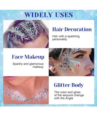 Body Glitter Gel - 50ml Silver Festival Glitzer Face & Makeup Accessories for Parties & DIY - Buy Online on GoSupps.com