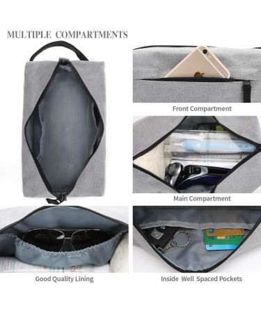 KK Water-Resistant Hanging Toiletry Travel Bag - Grey Gym Shaving Makeup Bag for Men & Women - Buy Online on GoSupps.com