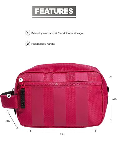 adidas Team Toiletry Kit Travel Shower Bag - Bold Pink, One Size | Shop Now - Buy Online on GoSupps.com