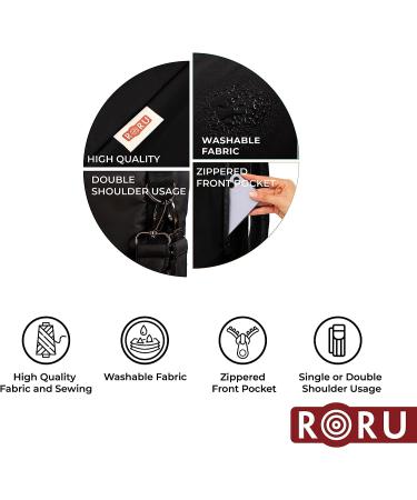 RORU Concept Large Yoga Mat Bag Tote - Lightweight & Washable - Adjustable Carrier for 28-31.5 Wide Mats - Front Pocket - Dual Use Straps - Unisex Black - Buy Online on GoSupps.com