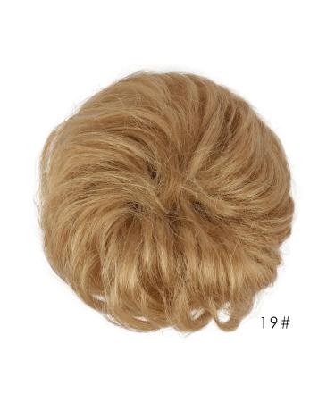 BARSDAR 100% Real Hair Tie Extensions - Curled Messy Bun & Updo Hair Parts for Women - Dirty Blonde - 27g 19# - Buy Online on GoSupps.com