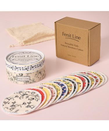 Fenit Line Reusable Makeup Remover Pads - 15 Large Cotton Rounds with Laundry Bag | Multi-colored Cloths for Makeup Removal - Buy Online on GoSupps.com