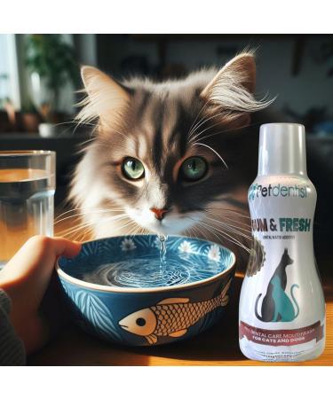 Petdentist Natural Mint GUM & FRESH Dental Water Additive Mouthwash- Oral Dental Care for Dogs & Cats Easy Plaque Off Teeth Cleaning Fresh Breath and Gum Health 500ml Bottle with Measure cap - Buy Online on GoSupps.com