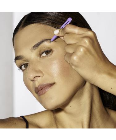 TWEEZERMAN Mini Tweezers for Eyebrow Plucking - Hand-Filed Beveled Tip Lavender Purple - 1 Piece - International Shipping Available - Buy Online on GoSupps.com
