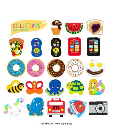 Silli Chews Cute Baby Teether Cell Phone Toy for Babies - Safe Silicone Teething Relief | Silly Chew Toy Black Bphone - Buy Online on GoSupps.com