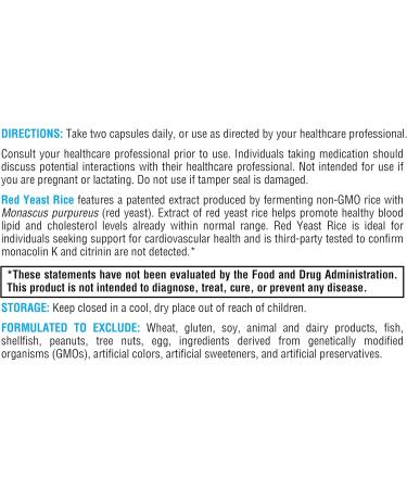 XYMOGEN Red Yeast Rice - Non-GMO Red Yeast Rice Supplement to Help Maintain Already Healthy Blood Lipid + Cholesterol Levels - Cardiovascular Support - Tested Citrinin-Free (60 Capsules) 60 Count (Pack of 1) - Buy Online on GoSupps.com