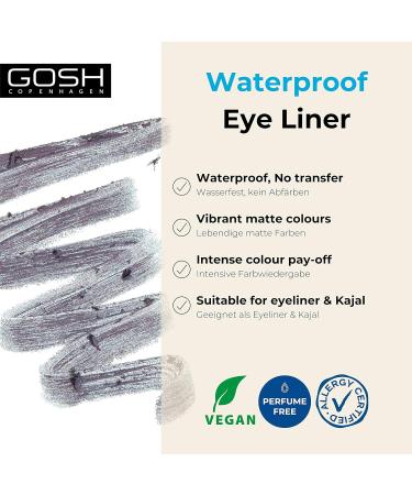 Gosh Matte Eyeliner in Dramatically Dark Lila - Creamy Soft High Opacity Vegan & Perfume-Free | Ideal for Smoky Eyes - 1 Pack - Buy Online on GoSupps.com