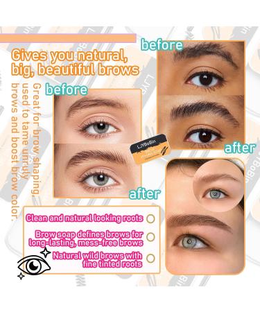 2 Pack Eyebrow Styling Soap Kit Transparent Long Lasting Waterproof Brows Soap 4D Feathery Brows Gel Eyebrow Makeup Balm Cosmetics - Buy Online on GoSupps.com