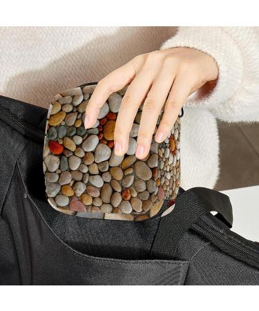 Bright Cobblestones Menstruation Pad Bag with Zipper - Stylish Women's Napkin & Tampon Storage Bags - Buy Online on GoSupps.com