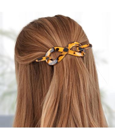 Noverlife 2PCS Cellulose Acetate Hair Slide & Stick Set | Tortoise Shell Hair Barrette Pins for Women & Girls | French Style Ponytail Updo - Buy Online on GoSupps.com