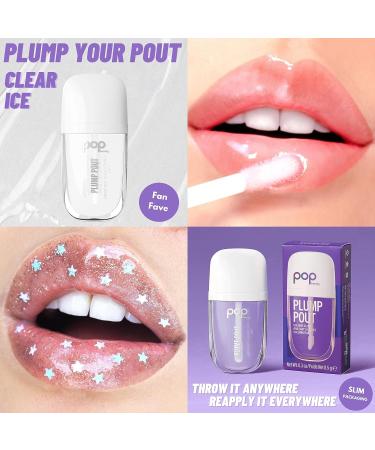 POP Beauty Plump Pout Clear Ice Plumping Lip Oil 0.3 Oz | Hydrating Gloss with Long-Lasting Nourishment - Buy Online on GoSupps.com