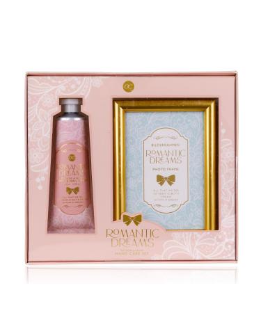 accentra - Romantic Dreams 2 Piece Gift Set for Women - Pampering Gift with Photo Frame, Hand & Nail Cream - Wellness Kit for Women & Girls for Birthday &