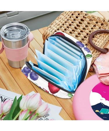 MUOOUM Strawberry Blueberry Pattern Sanitary Napkin Storage Bag - Portable Menstrual Cup Pouch for Females - Multi-colored 1 - Buy Online on GoSupps.com