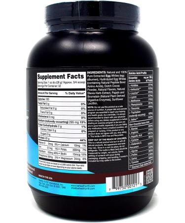 Healthy N Fit 100% Egg Protein - Chocolate 2lb | Lactose Free, Sugar Free, Naturally Sweetened - Buy Online on GoSupps.com