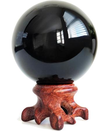 Obsidian Crystal Ball (5.6 cm) - 100% Natural Feng Shui Decor for Meditation & Fortune Telling - Buy Online on GoSupps.com