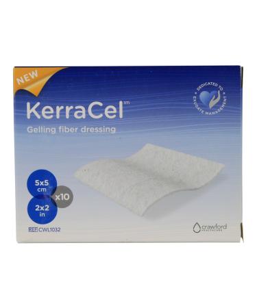 KerraCel 2x 2 Gelling Fiber Wound Dressing (CWL1032) - Absorbs and Isolates Wound Drainage and Bacteria  Micro-Contours to The Wound Bed  Maintains Healthy Moisture Levels (Box of 10) 2x 2 Box of 10