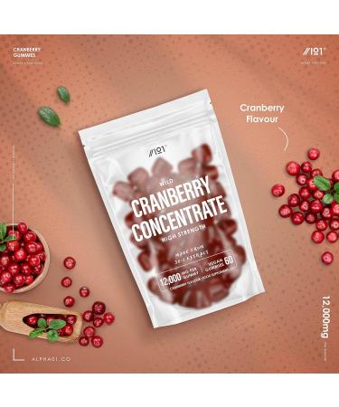 Cranberry Extract Gummies 12,000mg - Potent Tapioca Cranberry Flavour - 60 Vegan Gummies | Halal Certified - Buy Online on GoSupps.com