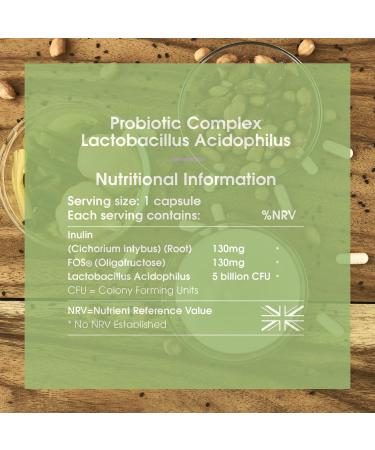 Innopure Lactobacillus Acidophilus Probiotics & Prebiotics Complex - 5 Billion CFU, 60 Capsules (UK Made) - No Fillers, Easy Swallow, Gut Health Support - Buy Online on GoSupps.com