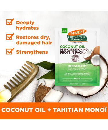 Palmer's Coconut Oil Formula Moisture Boost Protein Pack - Hair Treatment for Dry Damaged & Colored Hair 12 Pack (2.1 oz Each) | Shop Internationally - Buy Online on GoSupps.com