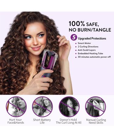 Buy Cordless Auto Hair Curler - Portable Rotating Curling Iron for Effortless Waves | Fast Heating & Rechargeable | Perfect for Stylish Curls - Buy Online on GoSupps.com