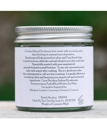 Clovelly Soap Co Natural Handmade Deodorant Balm Lavender 60g Glass Jar - Buy Online on GoSupps.com