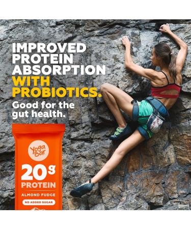 Yoga.bar 20g Protein Bars - Almond Fudge Flavor (6 x 70g) | Healthy Snack for Fitness | International Shipping Available - Buy Online on GoSupps.com