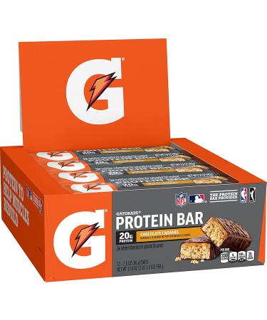 Buy Gatorade Whey Protein Bars - Chocolate Caramel, 12 Count | High Protein Snack - Buy Online on GoSupps.com