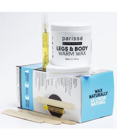 Parissa Legs & Body Warm Wax Kit - Salon-Style Microwavable Formula for Coarse Hair Removal - Buy Online on GoSupps.com